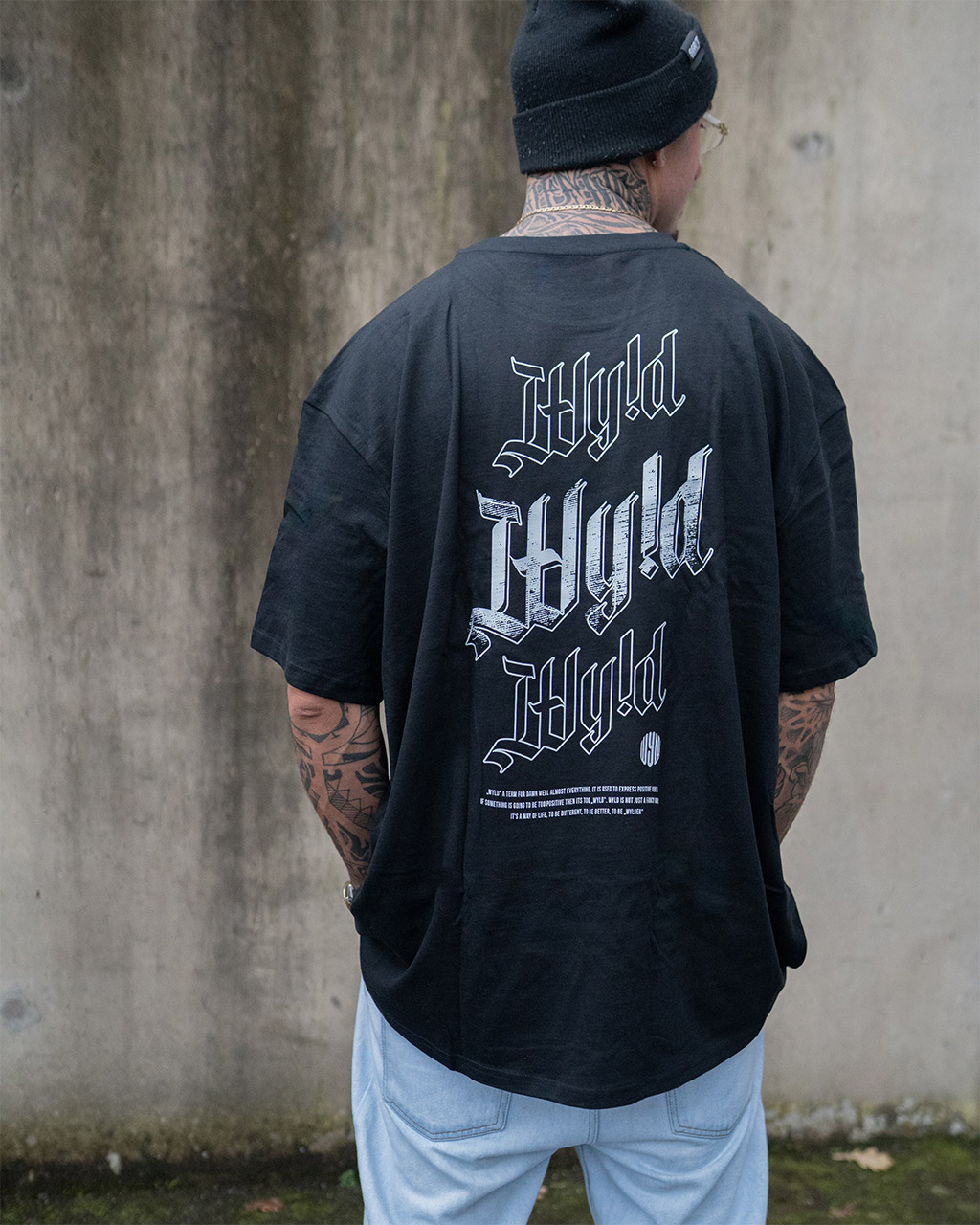 WY!D - Crosshatching - Oversized Shirt [black]